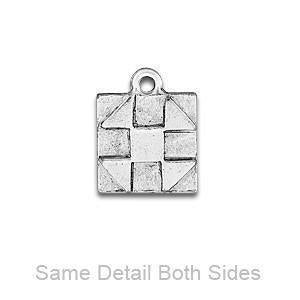 Silver Shoo-Fly Quilt Block Silver Charm-Watchus