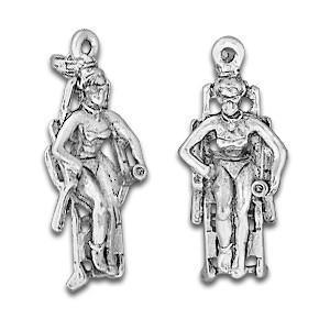 Silver Sun Bather on Beach Chair Charm