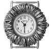 Silver Sunflower Watch Face-18mm Bars-Watchus
