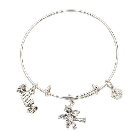 Silver Witch Charm Bangle Bracelet-Watchus