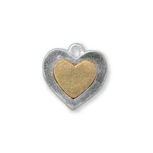 Silver and Gold Heart Charm