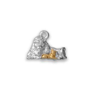 Silver and Gold Lion and Lamb Charm