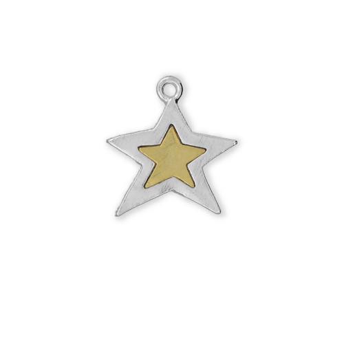 Silver and Gold Star Charm