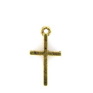 Simple Cross Plated Gold Charms - C631G-Watchus