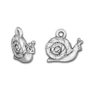 Snail 2D Silver Charm