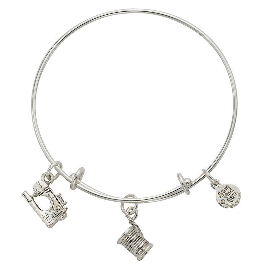 Spool of Thread and Modern Sewing Machine Bangle Bracelet-Watchus