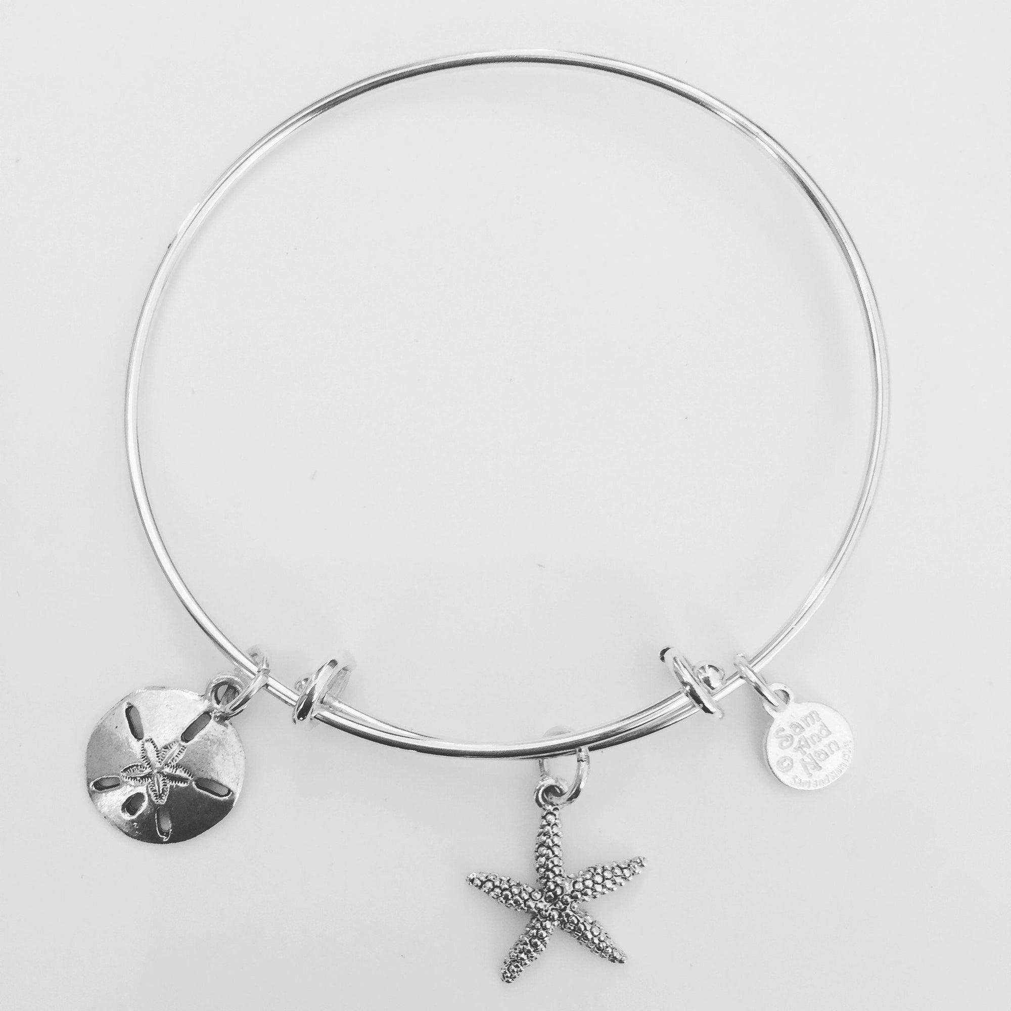 Starfish Sand Dollar Bangle Bracelet-Watchus