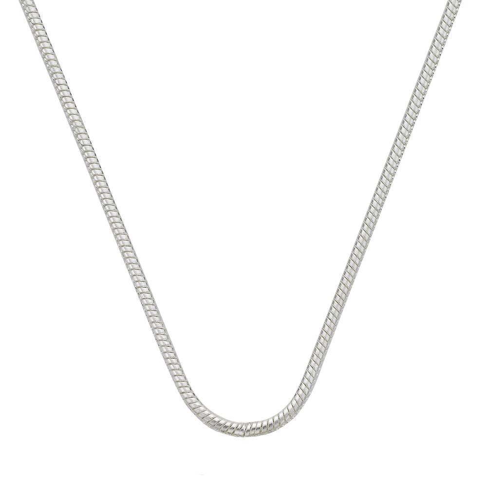 Sterling Silver Plated 18 Inch Snake Chain Necklace-Watchus