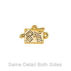 Suit Case Gold Plated Charms - C039G