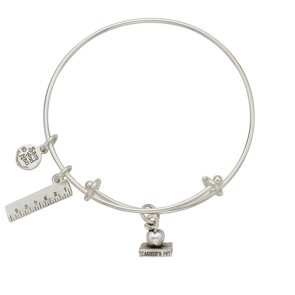 Teacher's Pet - Ruler Charm Bangle Bracelet