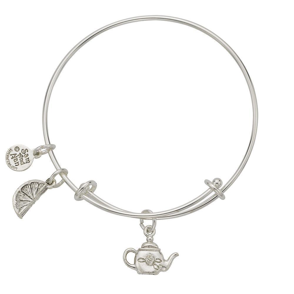 Teapot - Lemon Charm Bangle Bracelet-Watchus