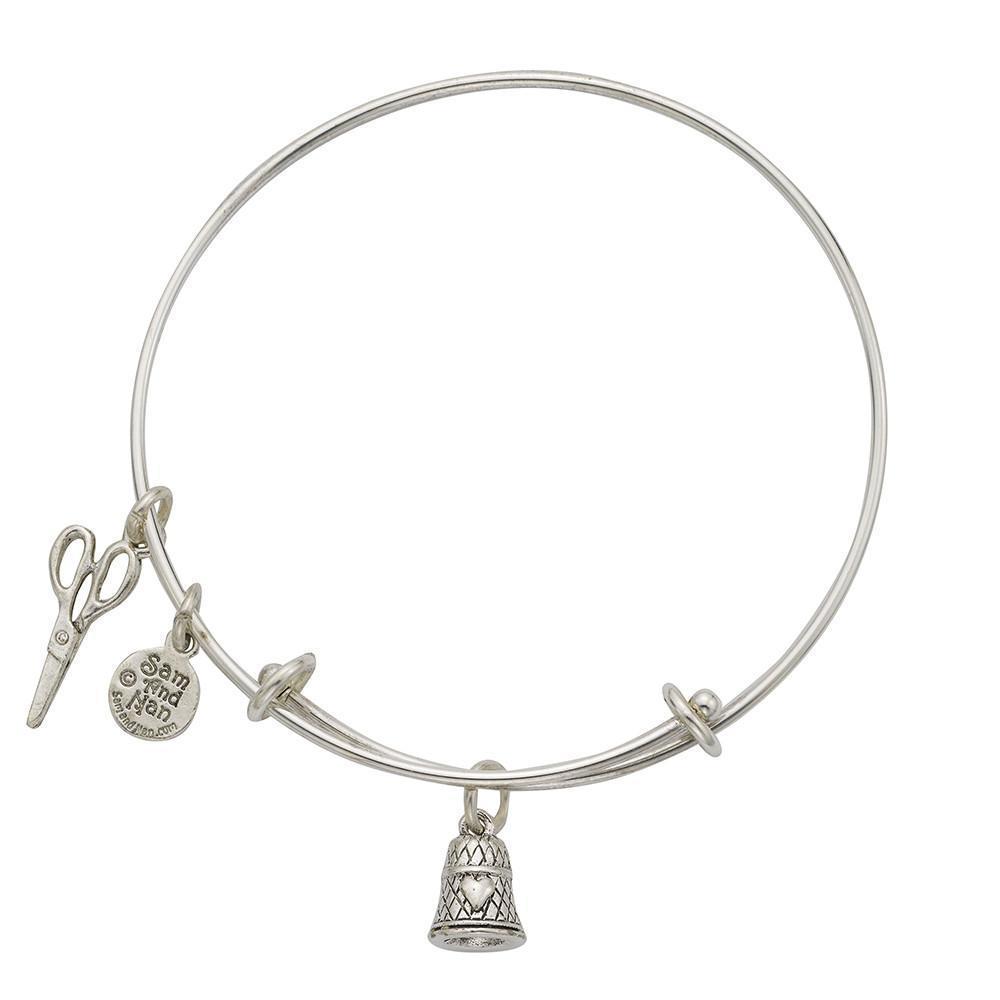 Thimble Scissor Bangle Bracelet-Watchus