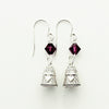 Thimble Silver Earrings with Purple Swarovski Crystals-Watchus