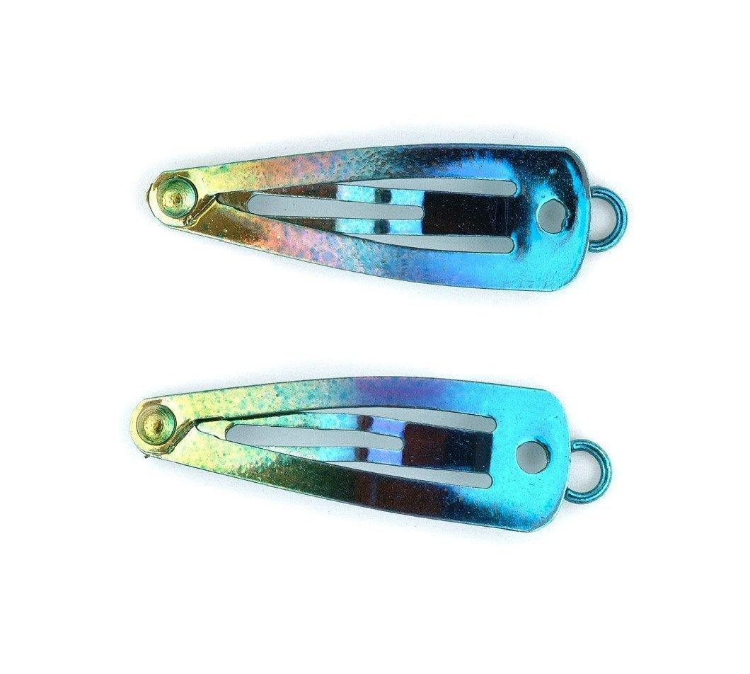 Titanium Painted Hair Clips with Charm Loops - Pack of 2