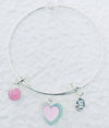 Valentine Pink Heart Bangle Bracelet-Watchus