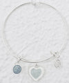 Valentine Silver Heart Bangle Bracelet-Watchus