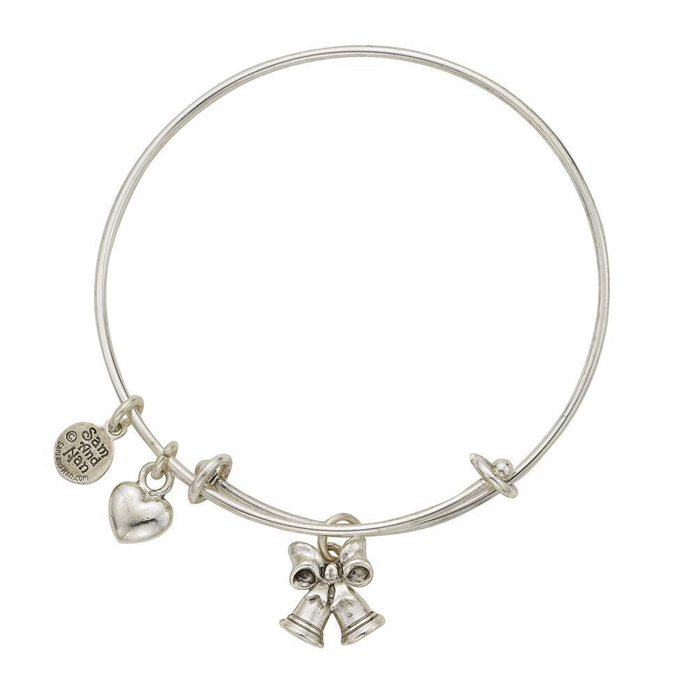 Wedding Bells Charm Bangle Bracelet