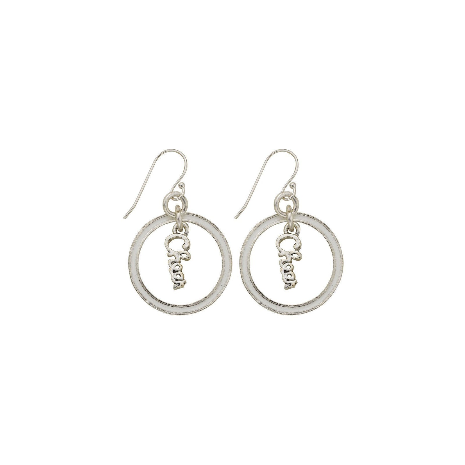 White Cheer Hoop Earring-Watchus