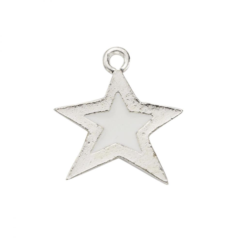 White Epoxy Star Charm