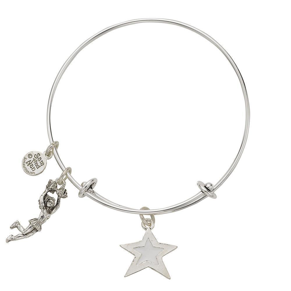 White Star Cheerleader Bangle Bracelet