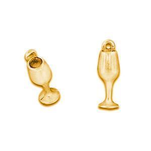 Wine Glass Plated Gold Charms-Watchus