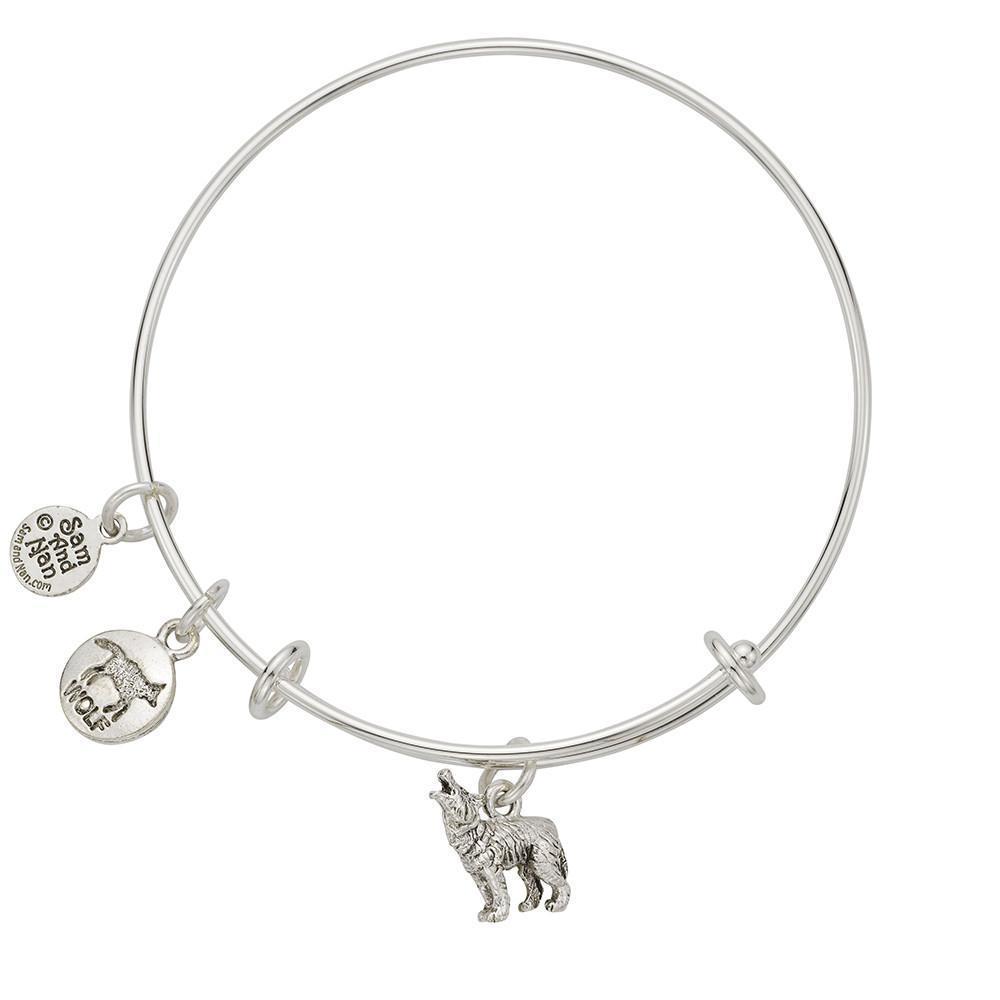 Wolf Paw Charm Bangle Bracelet-Watchus