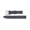 Women's 12mm Italian Black Leather Braided WatchBand-Watchus