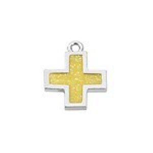 Yellow Epoxy Cross Charm