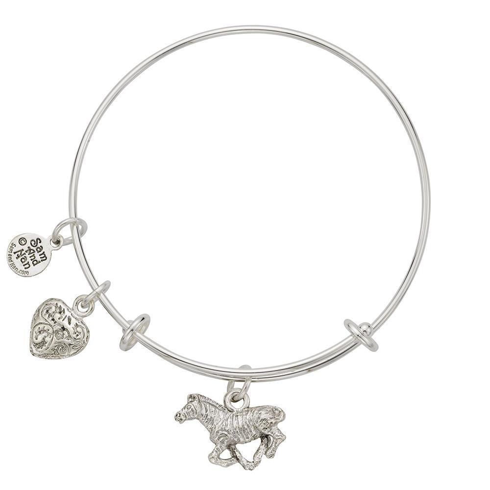 Zebra Charm Bangle Bracelet-Watchus
